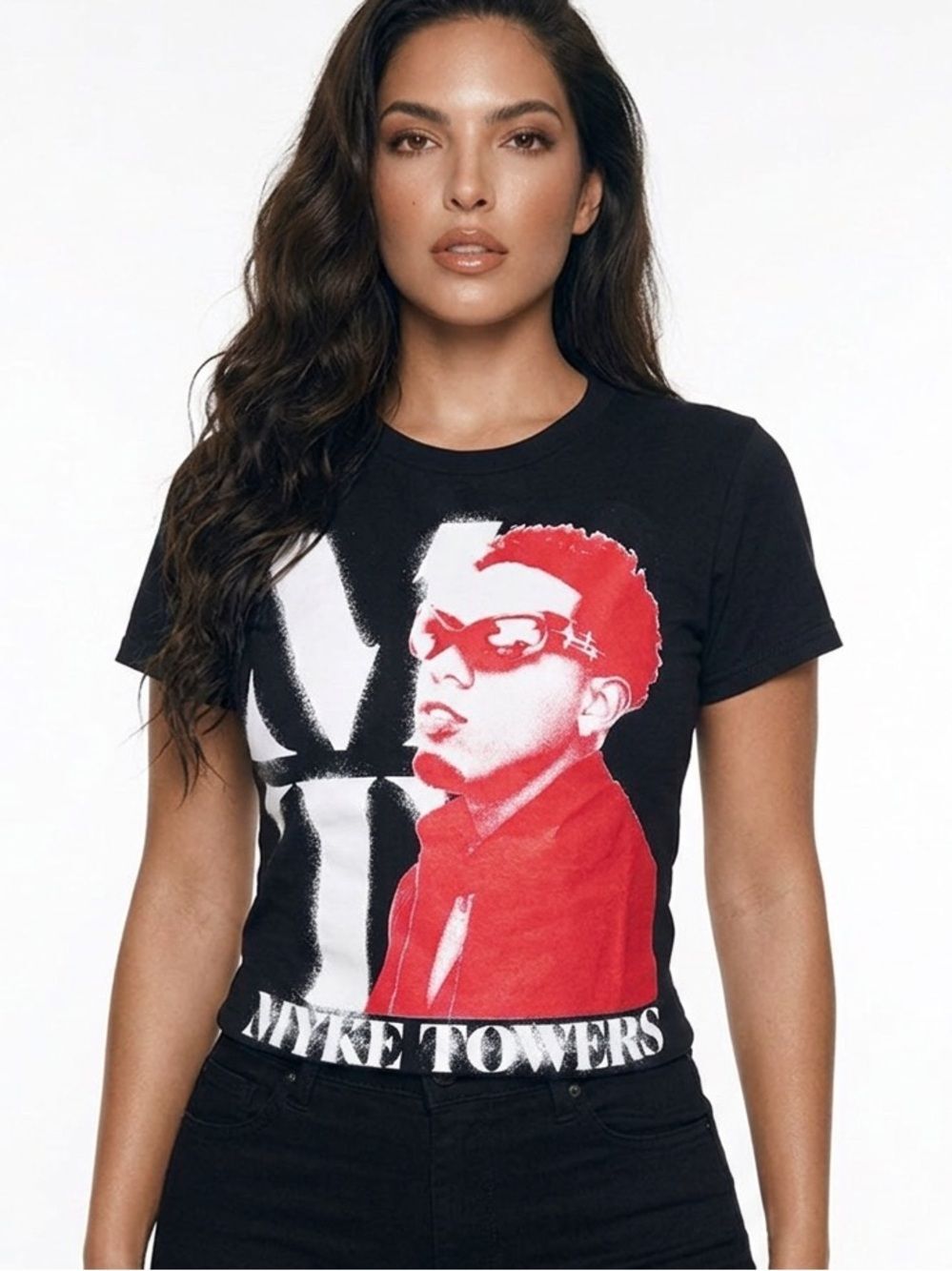 MYKE TOWERS | 2023 Tour Concert Tee NEW Black Red Short Sleeve Unisex Size Small